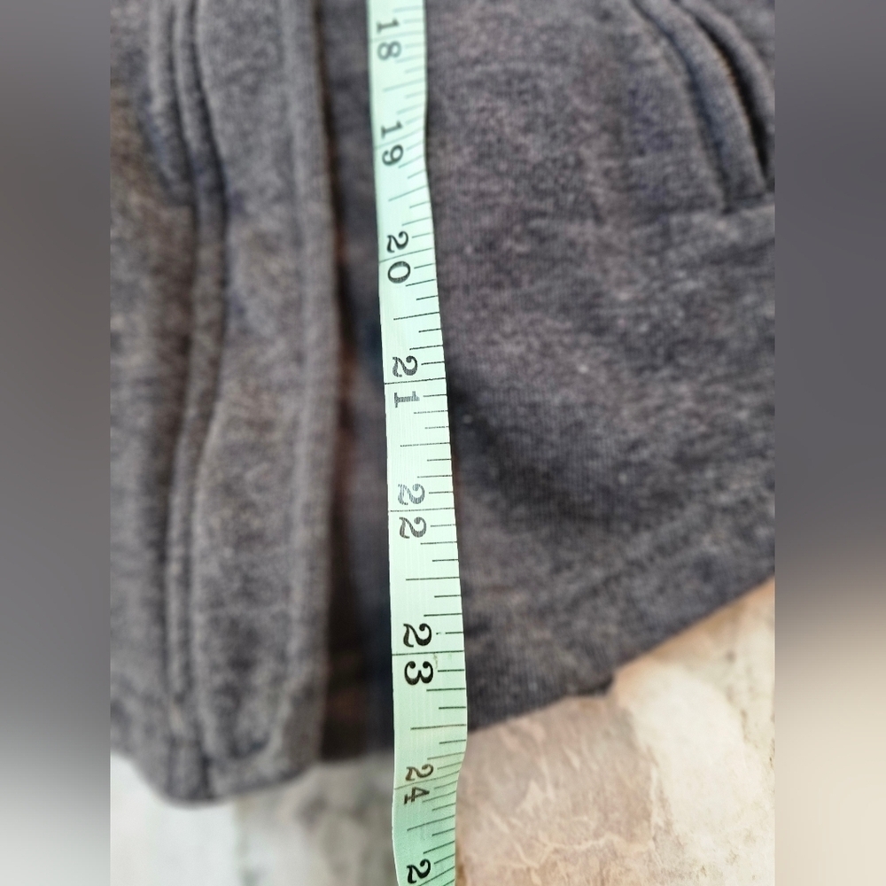 Max Jeans Gray Knit Moto Jacket L Asymmetrical Zip Fleece Lined Cotton Blend - Picture 12 of 12